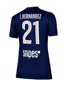 Billige Paris Saint-Germain Lucas Hernandez #21 Hjemmedrakt Dame 2025-26 Kortermet